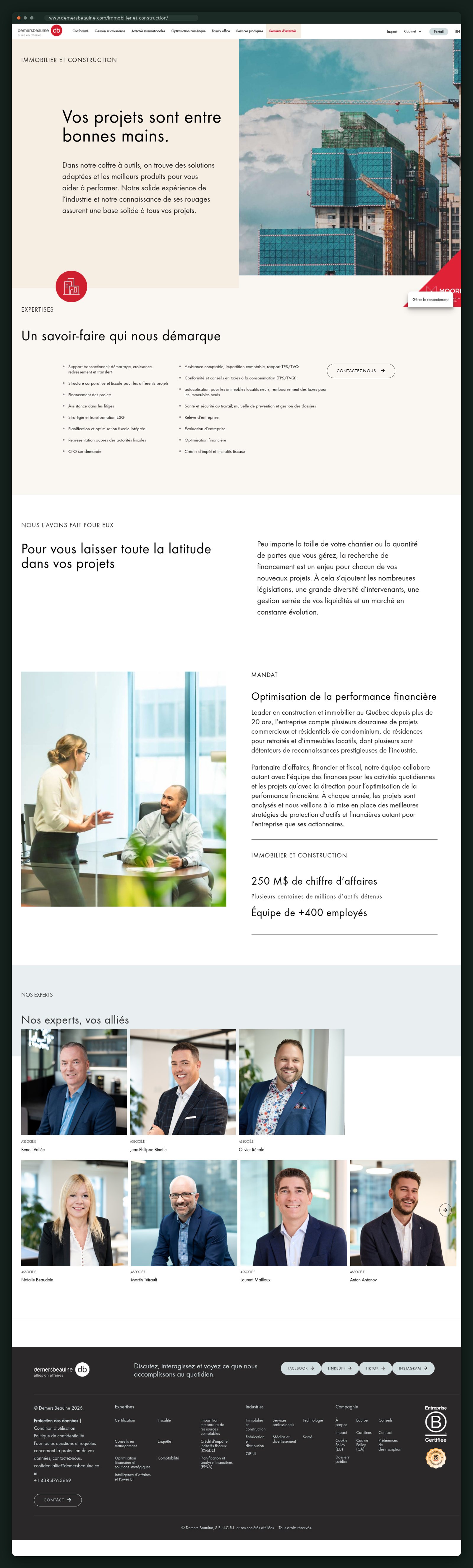 Demers Beaulne website — screen 4