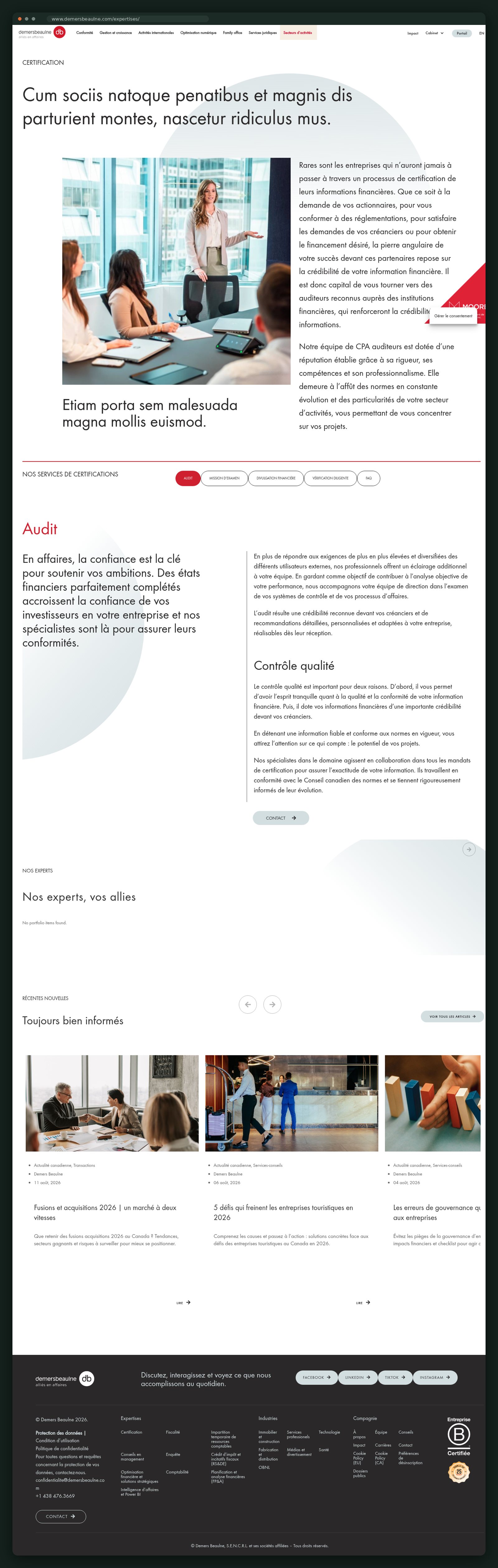 Demers Beaulne website — screen 5