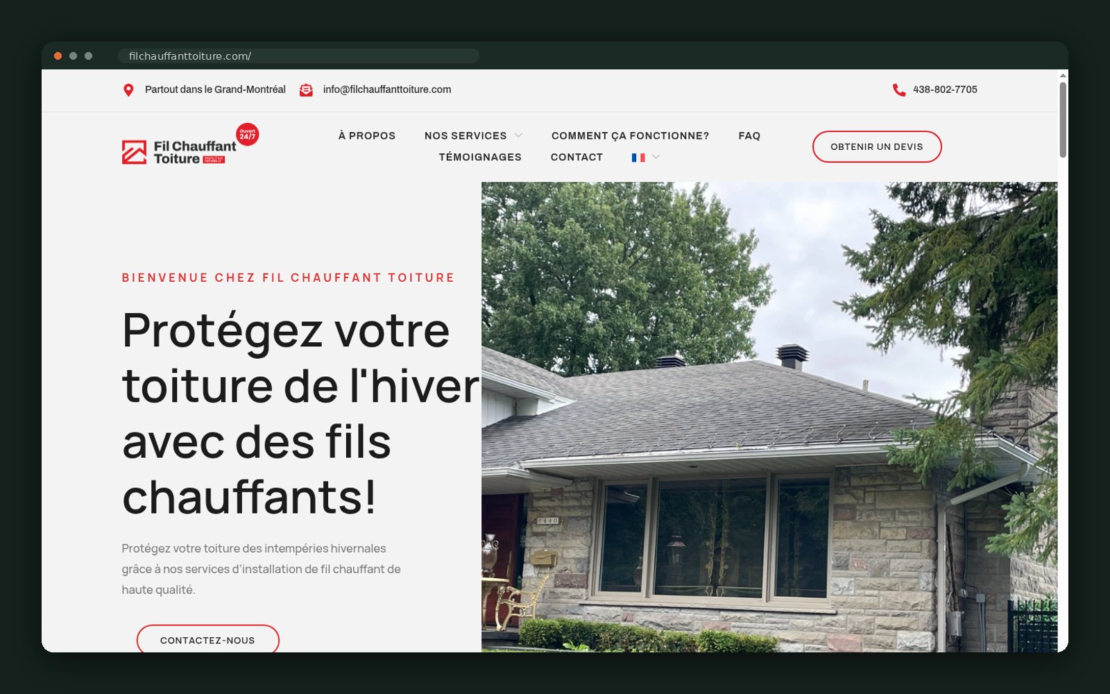 Fil Chauffant Toiture website — screen 1
