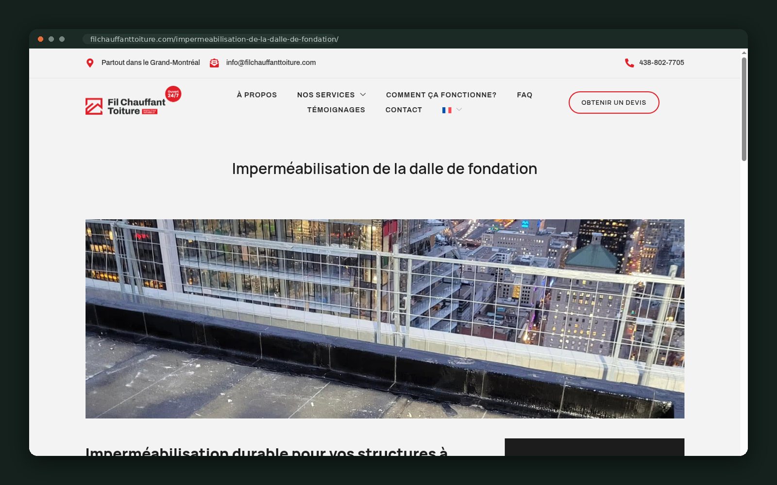 Foundation slab waterproofing service page