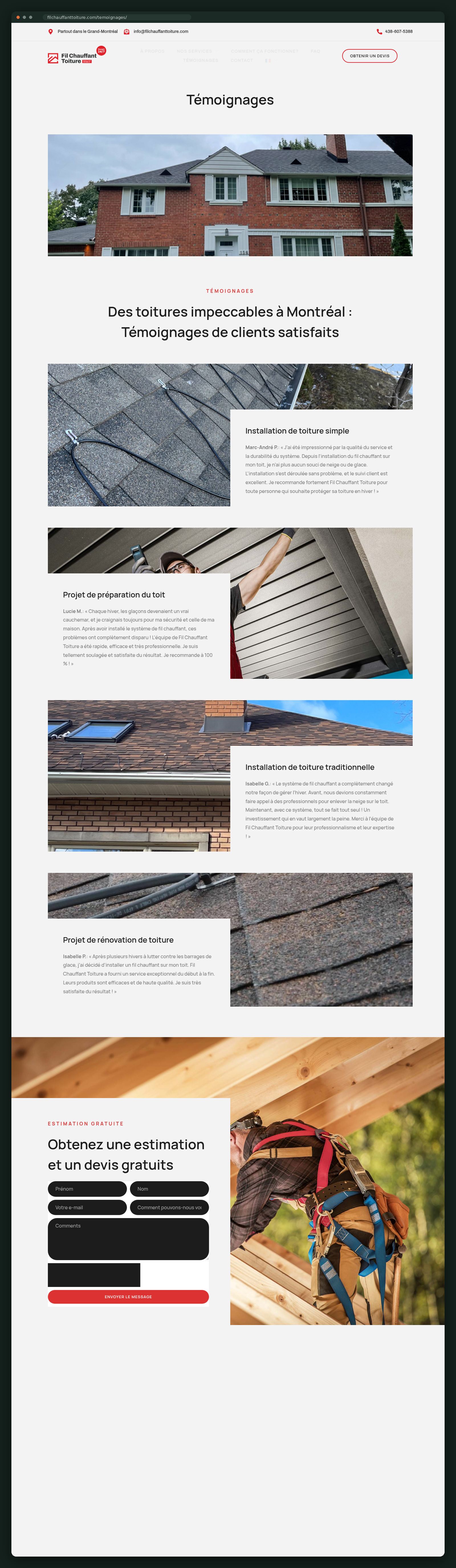 Fil Chauffant Toiture website — screen 4
