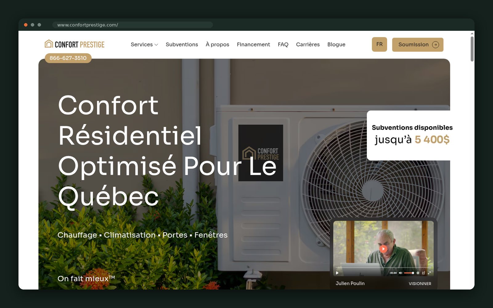 Confort Prestige website — screen 1