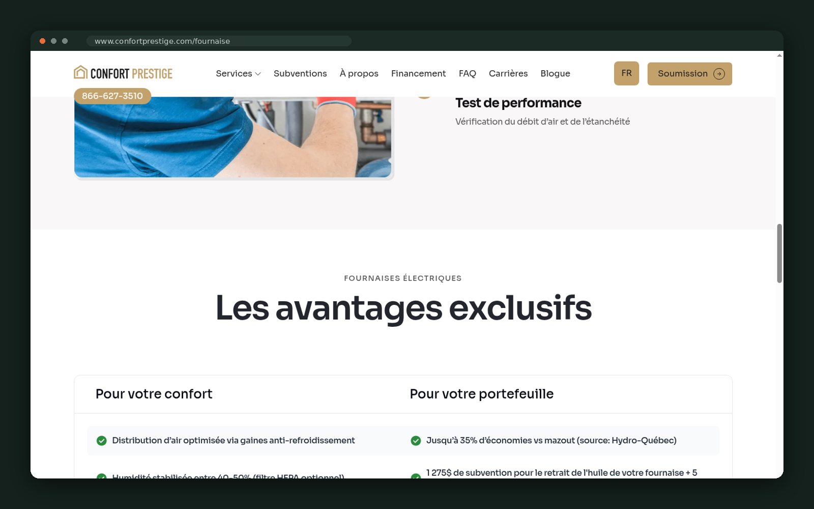Exclusive advantages: comfort and wallet columns