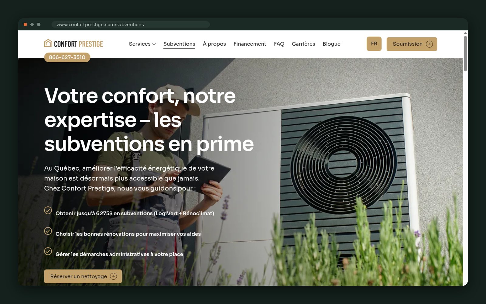 Confort Prestige website — screen 3