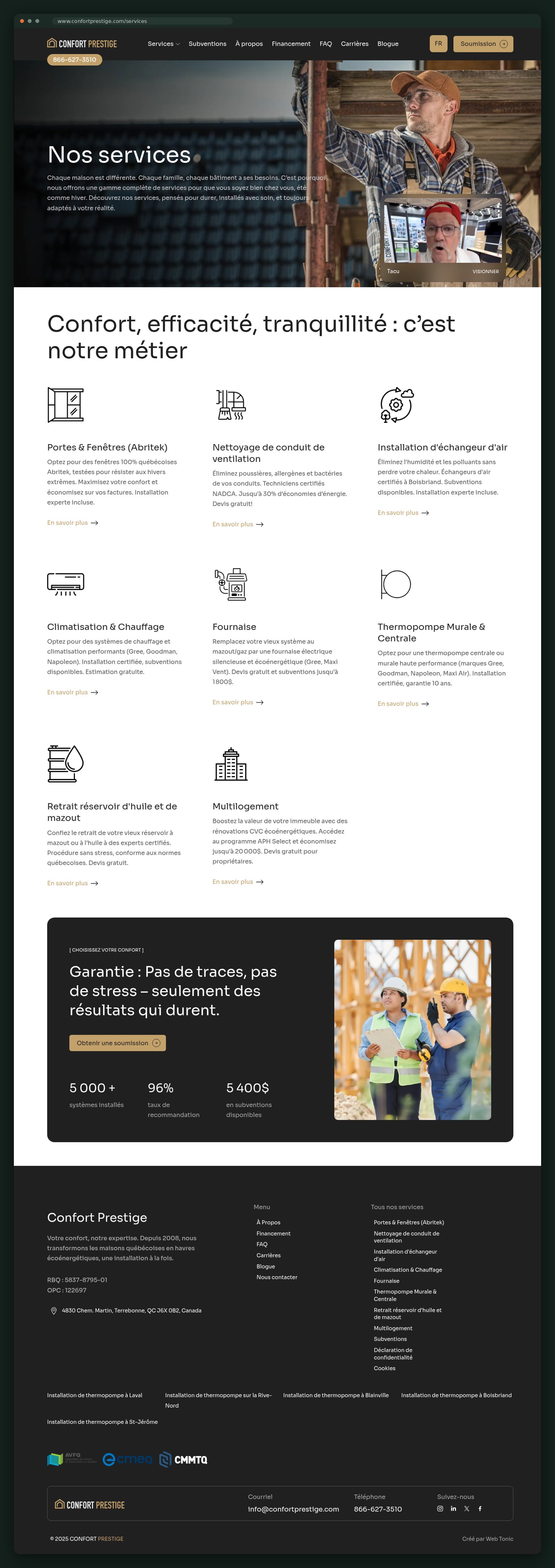 Confort Prestige website — screen 2