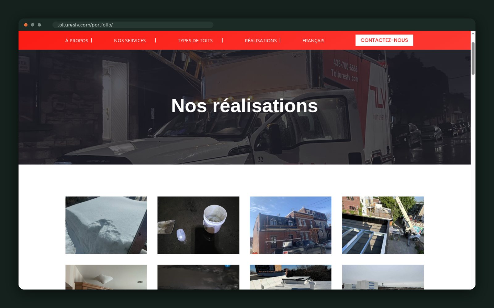 More before/after job photography from the réalisations grid