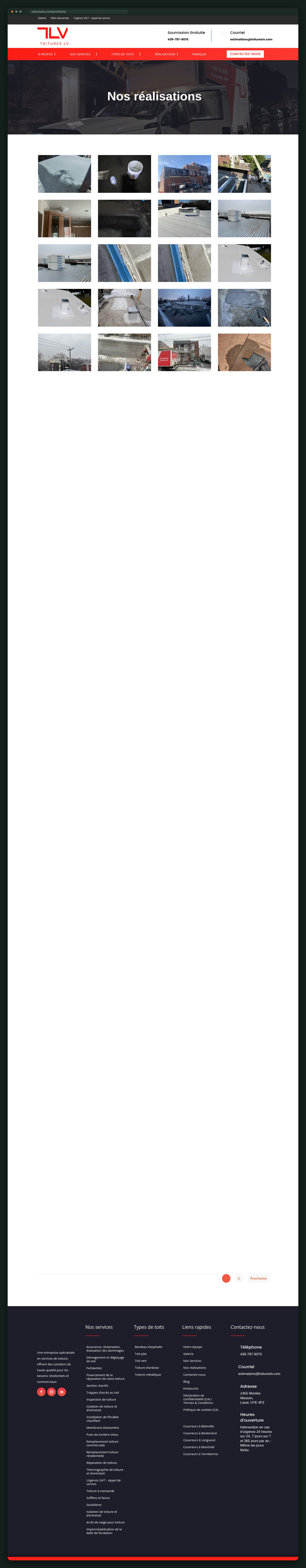 Toitures LV website — screen 2
