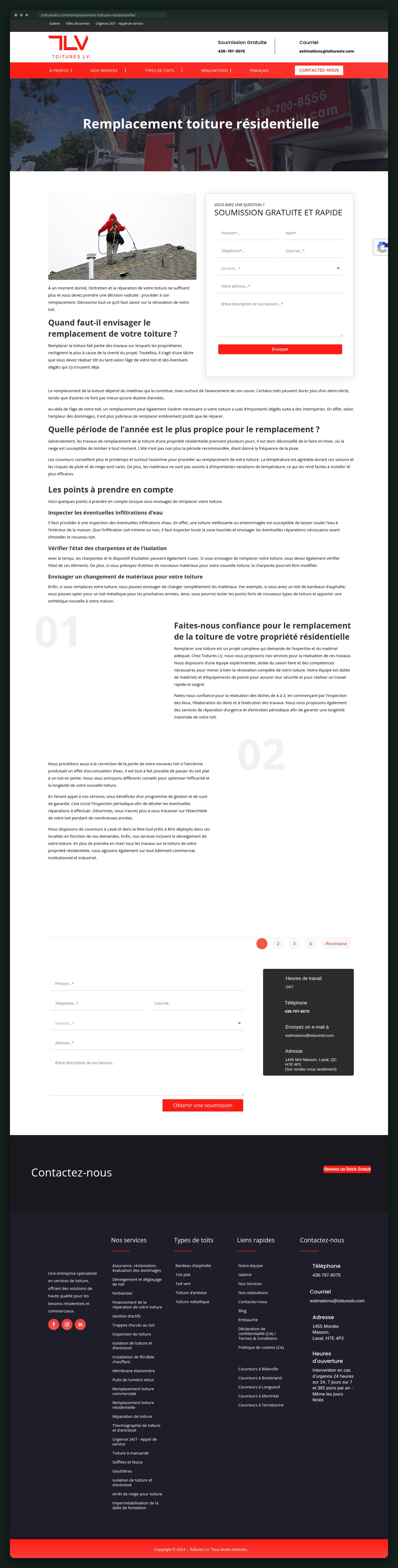 Toitures LV website — screen 3