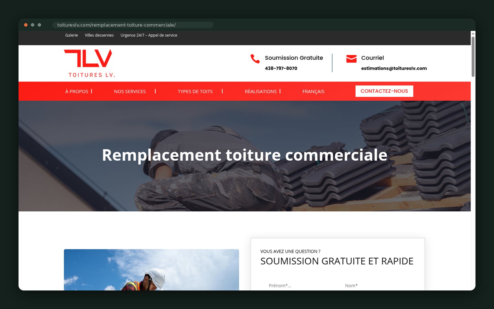 Commercial page hero photography