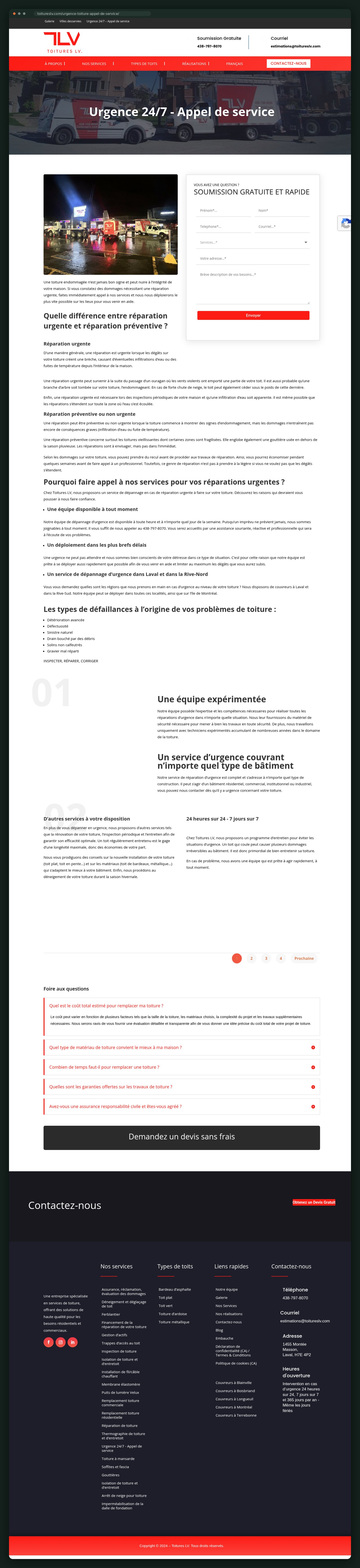 Toitures LV website — screen 5