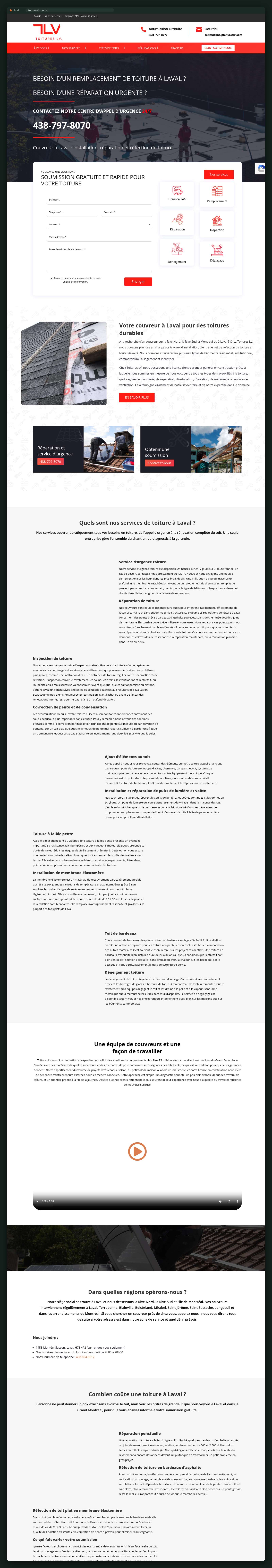 Toitures LV website — screen 1