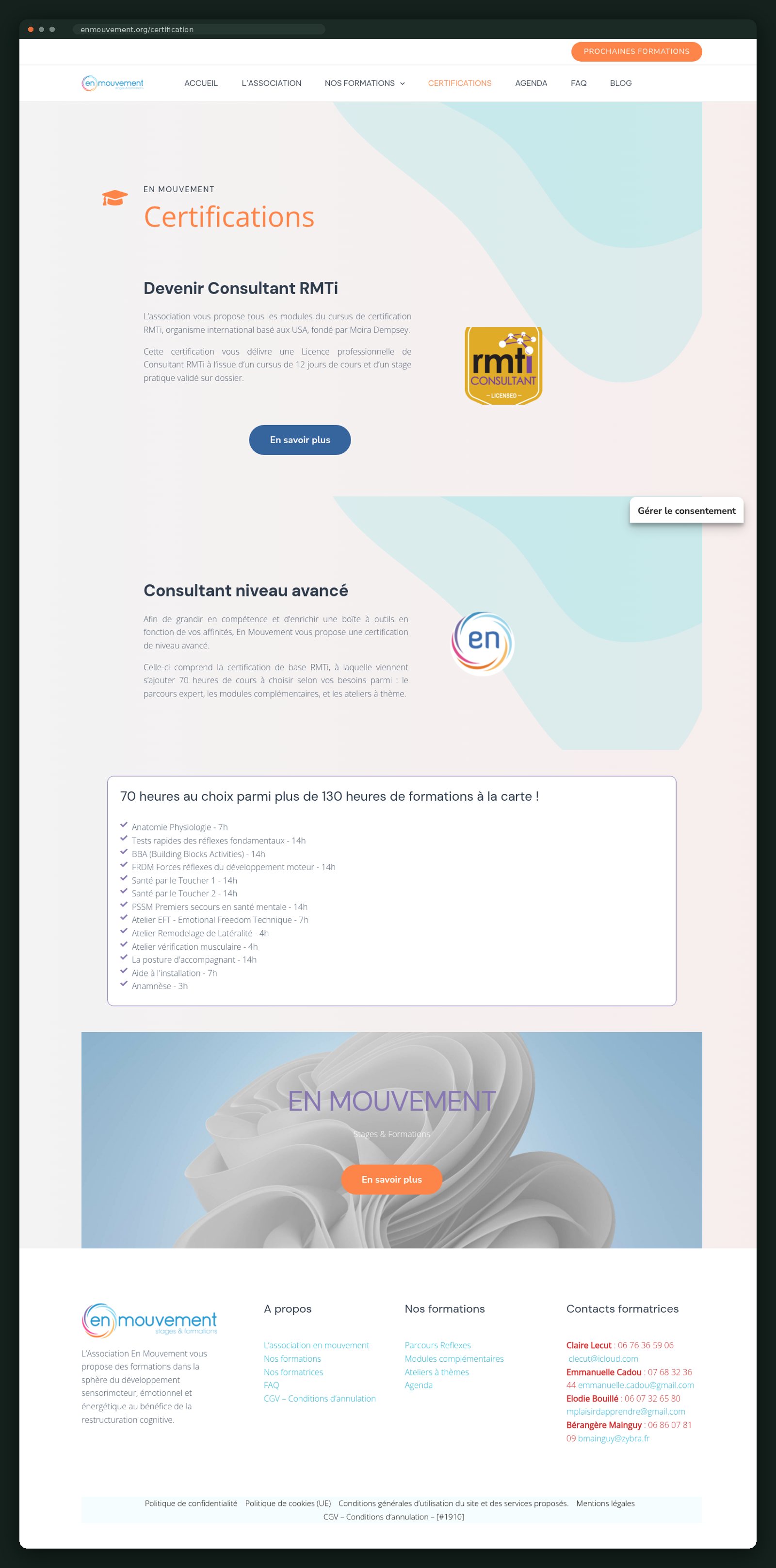 En Mouvement website — screen 3