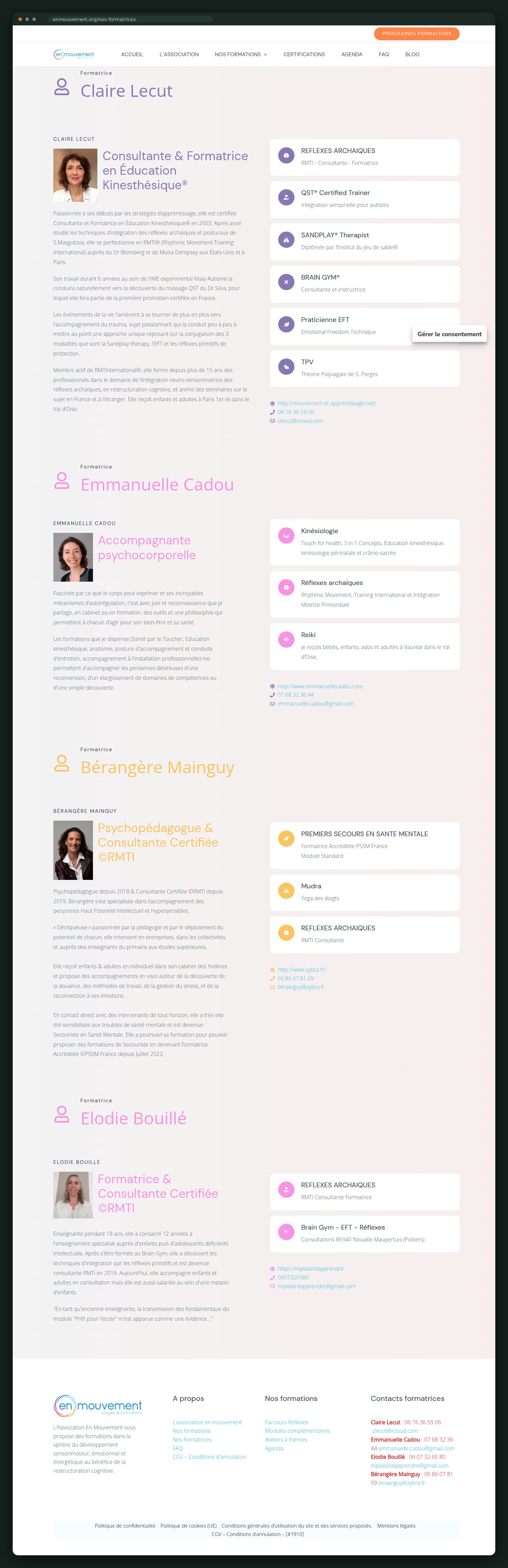 En Mouvement website — screen 4