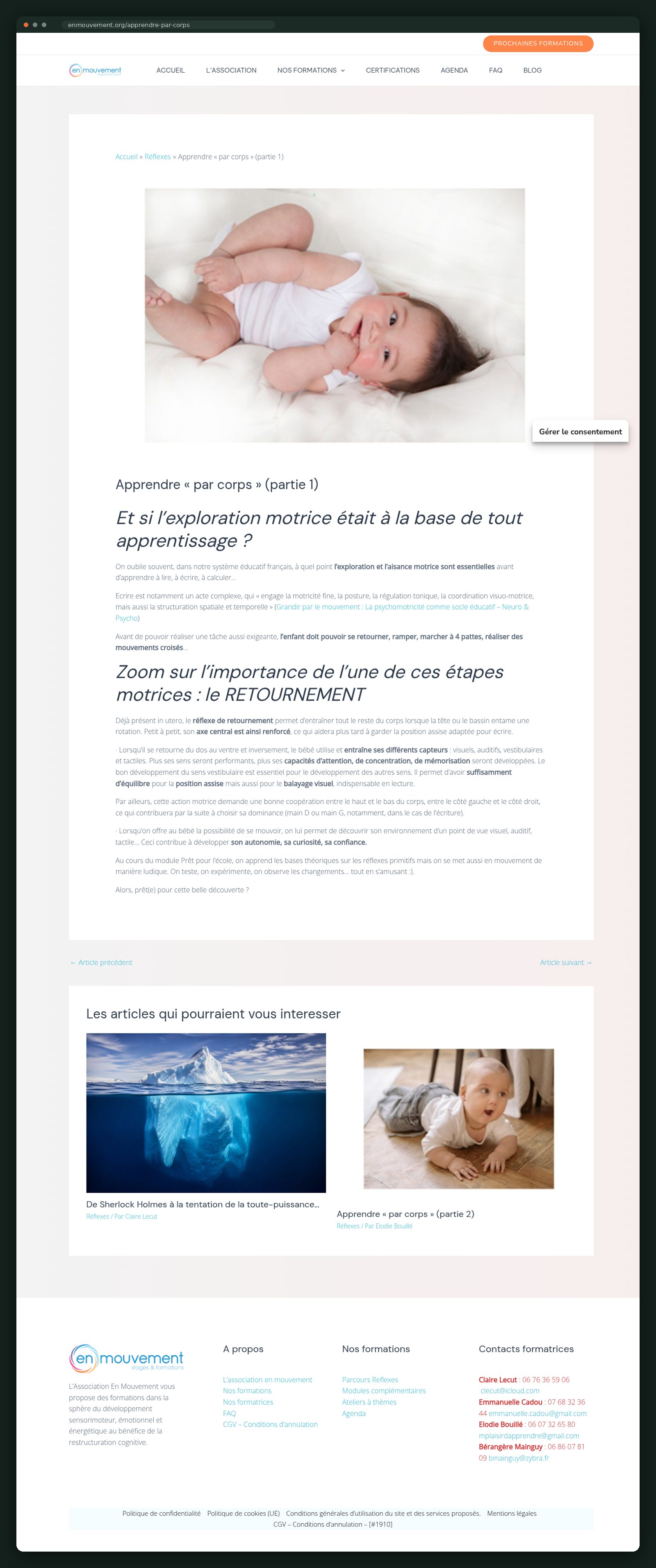 Apprendre par corps — long-form article on motor exploration