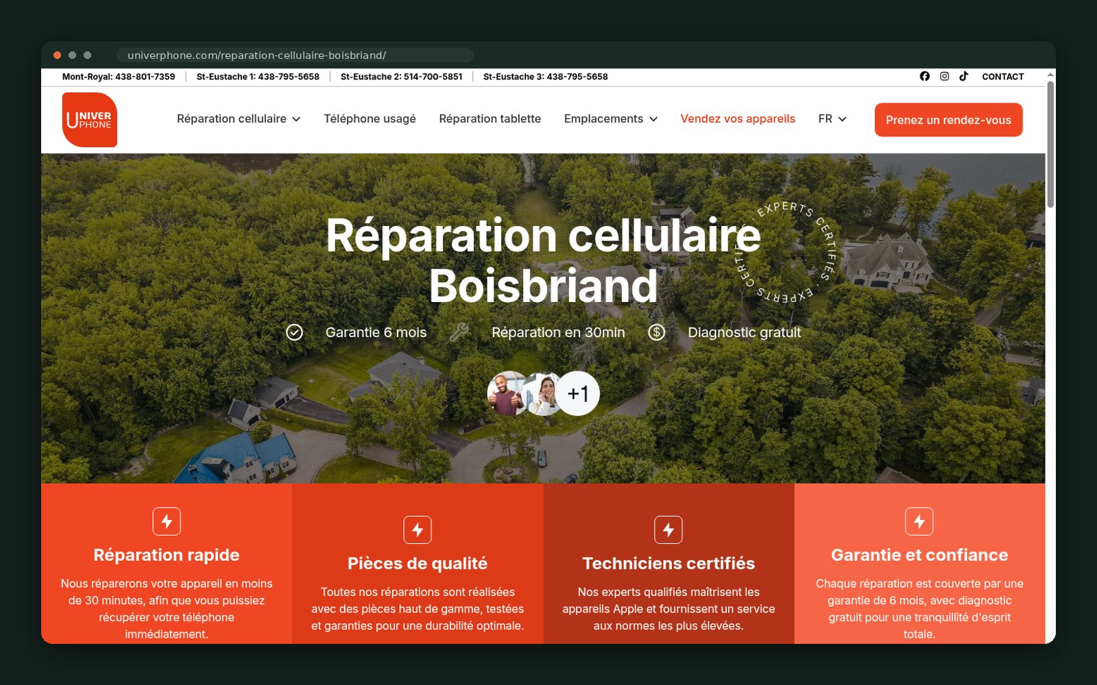 Boisbriand city repair page