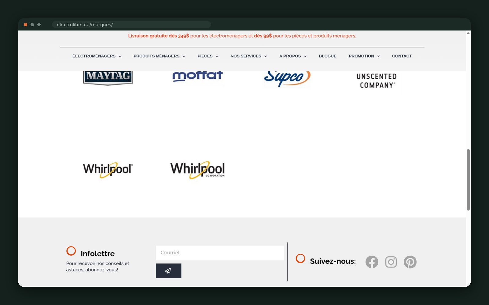 More brands served, including Maytag, Moffat, Supco and Whirlpool