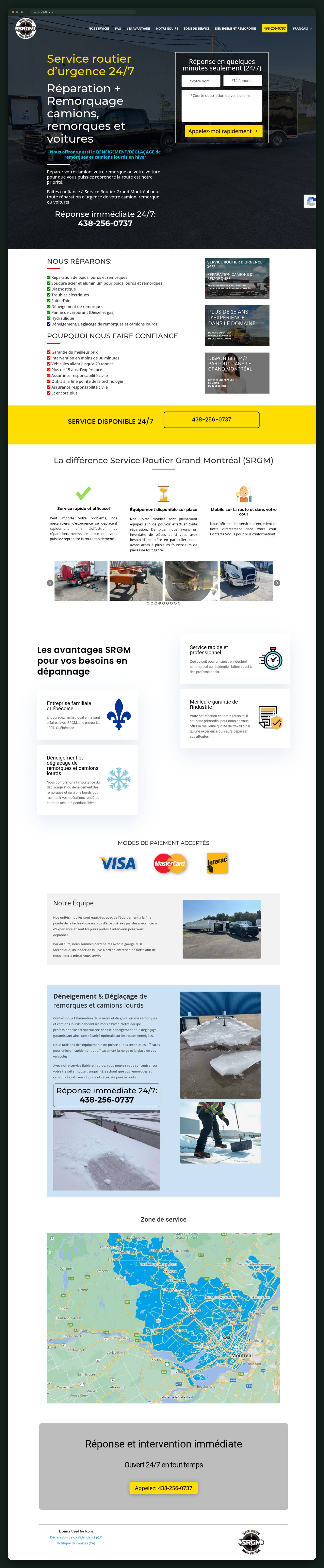 Service Routier Grand Montréal website — screen 1