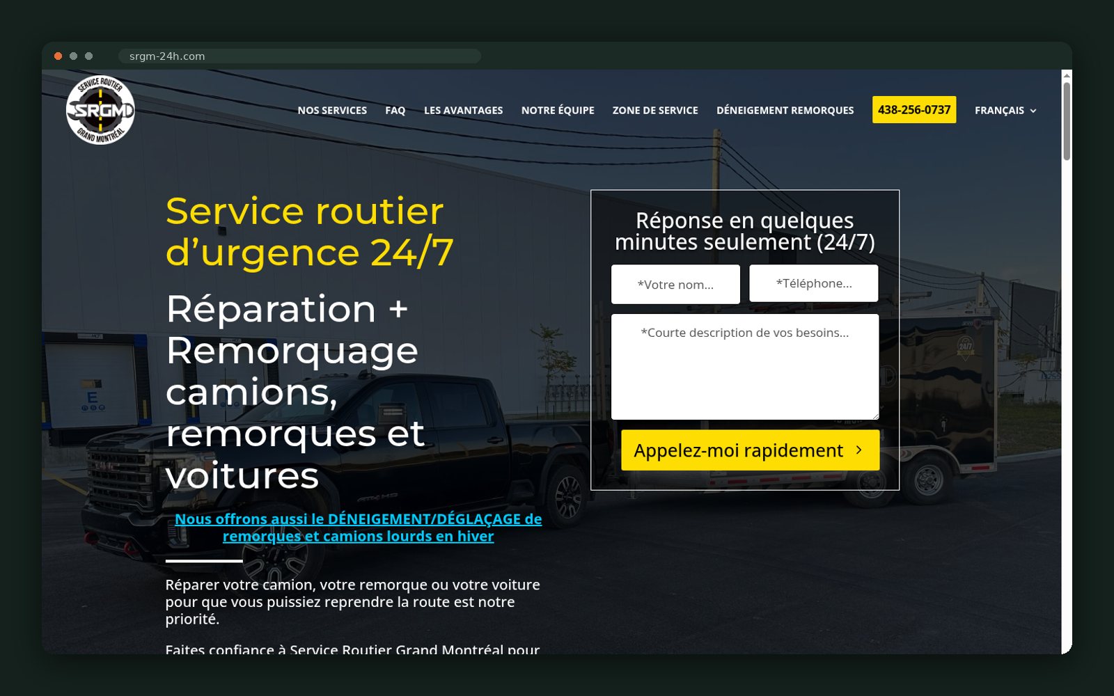 Service Routier Grand Montréal website — screen 2