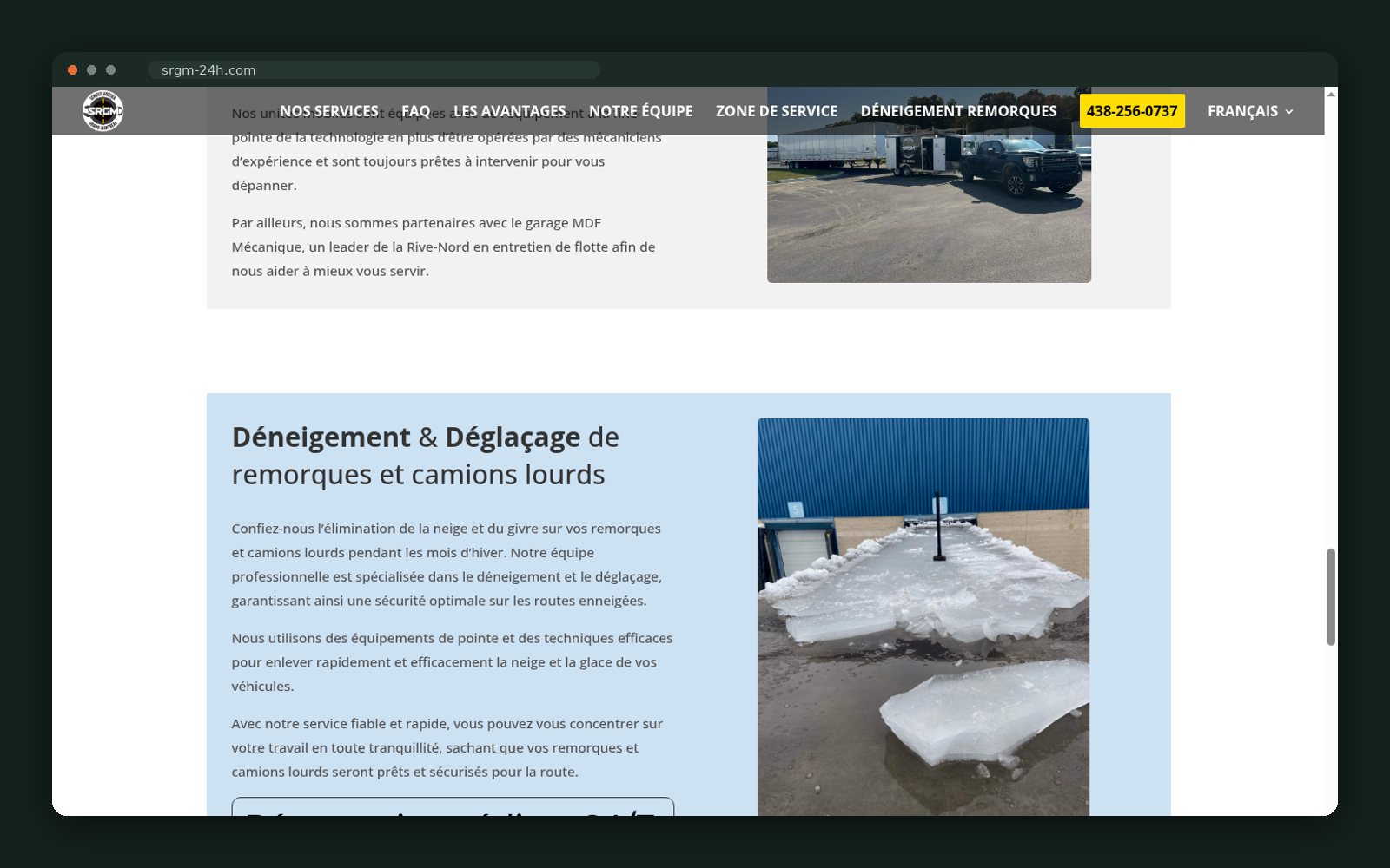 Service Routier Grand Montréal website — screen 5