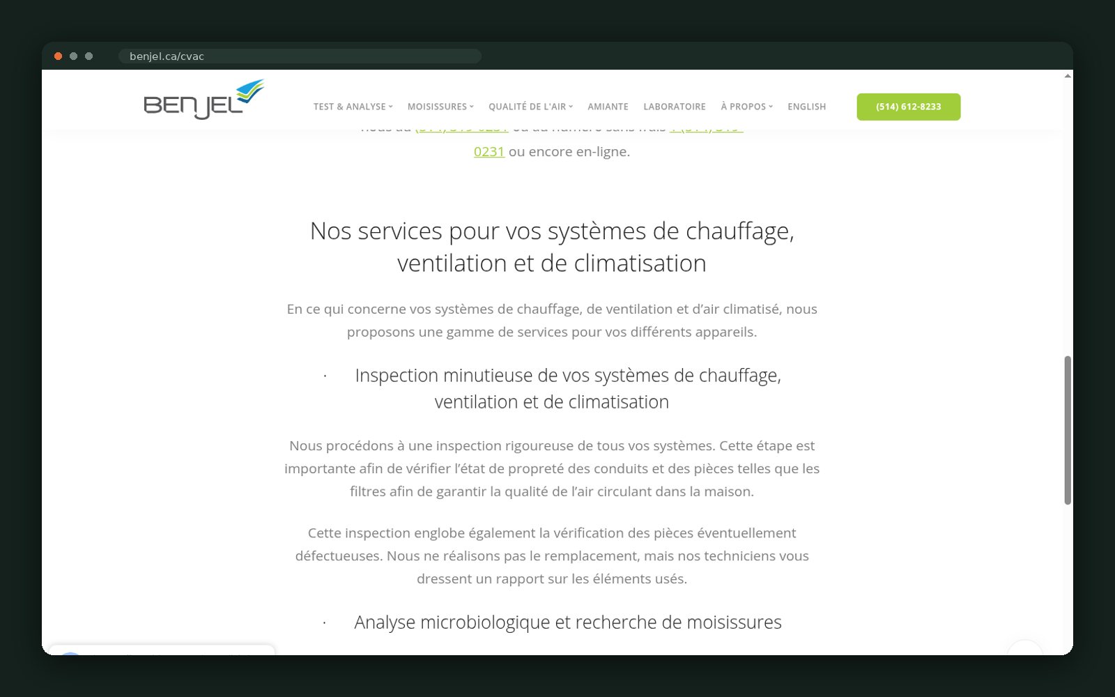 HVAC inspection and microbiological analysis