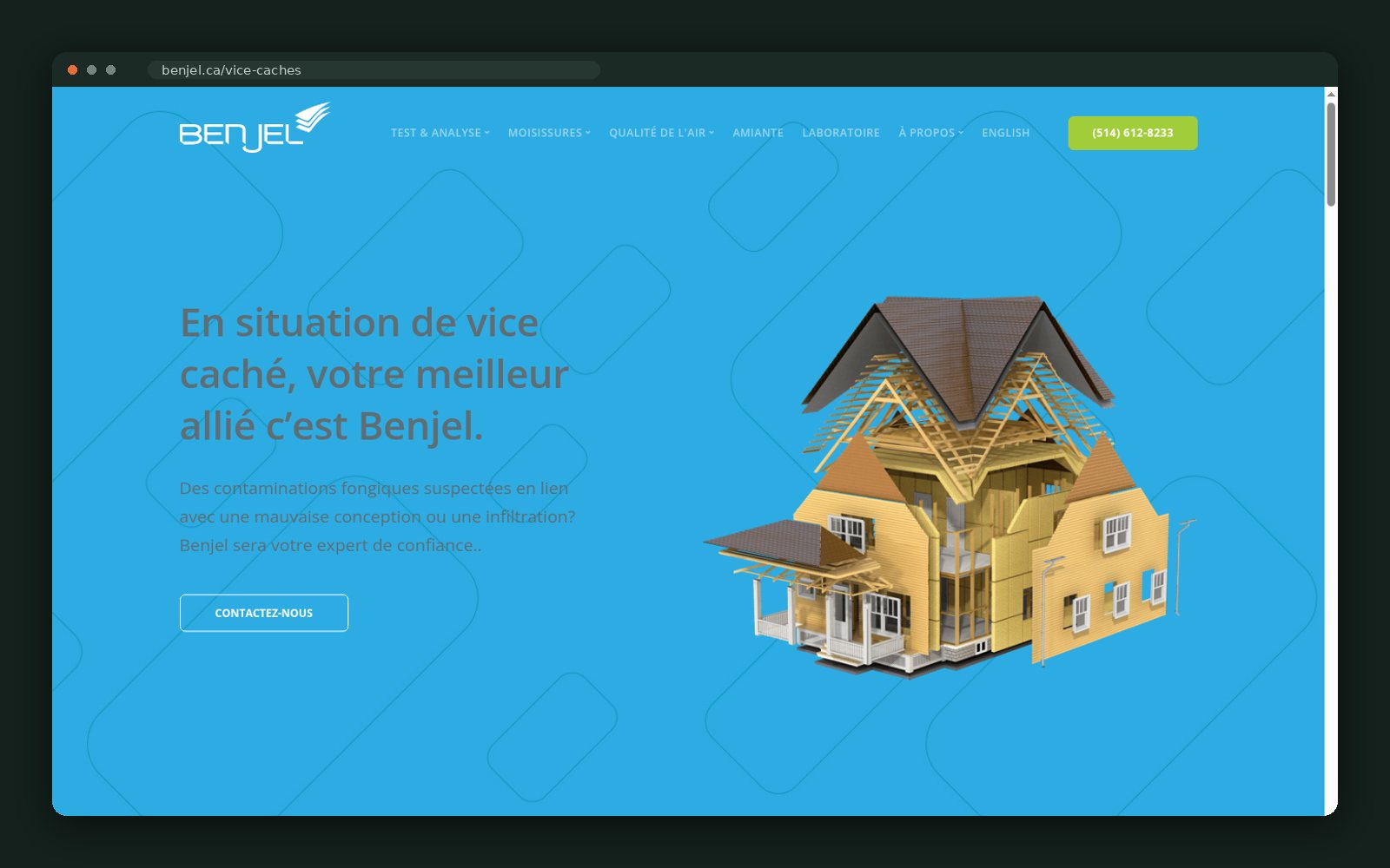 Benjel Chimistes Conseil Inc. website — screen 3