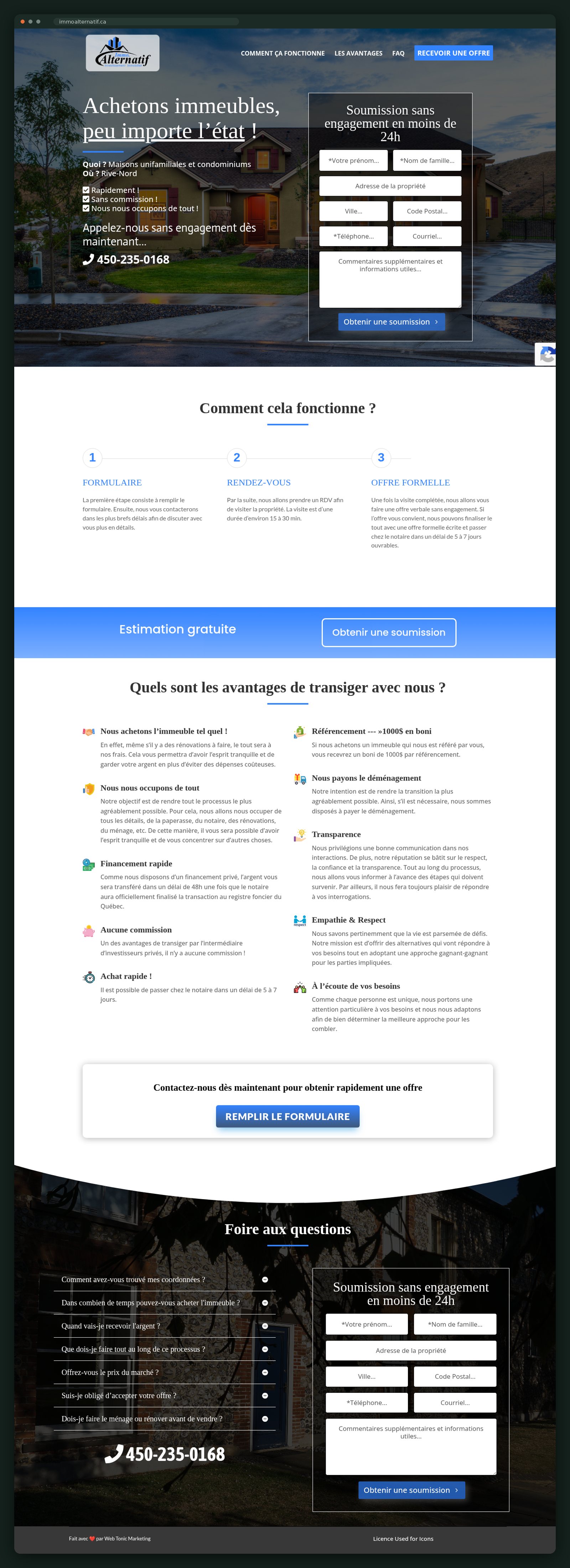Immo Alternatif website homepage