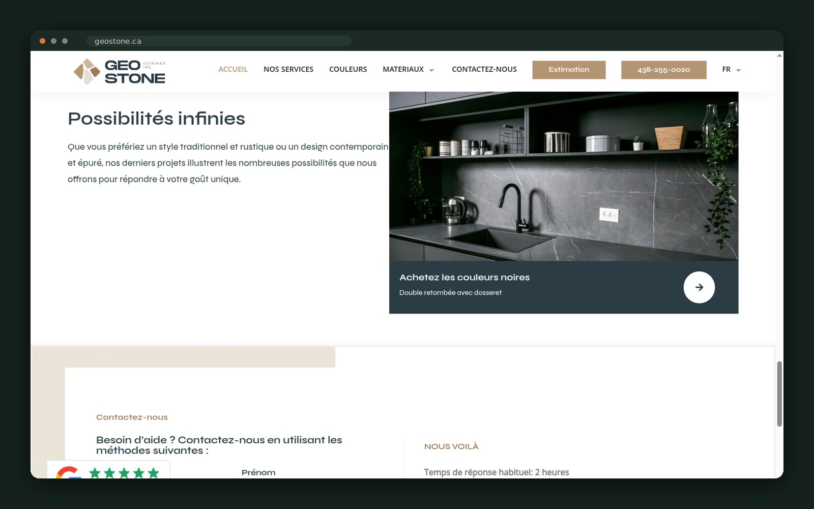 Design gallery — black and white countertop finishes