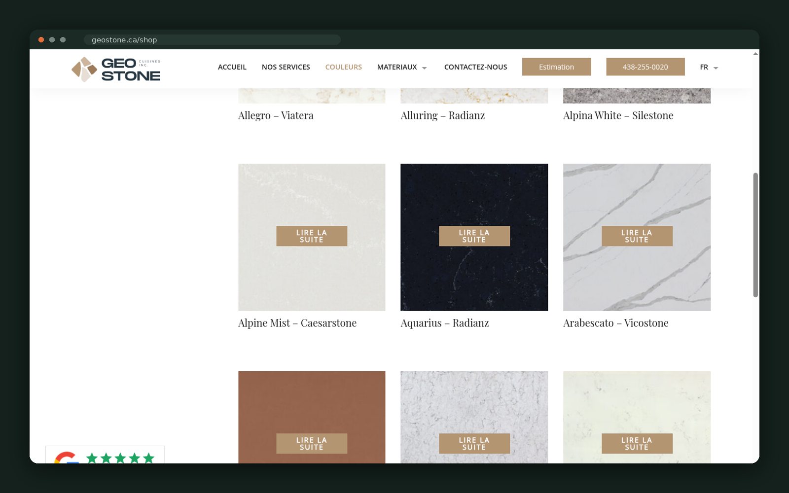 Slab colours by brand: Caesarstone, Silestone, Vicostone