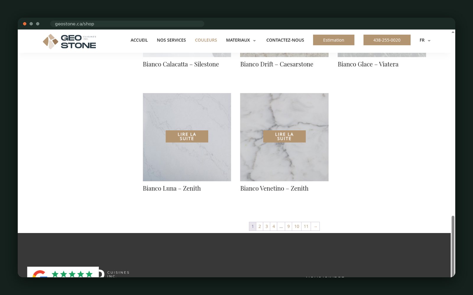 Paginated colour browsing