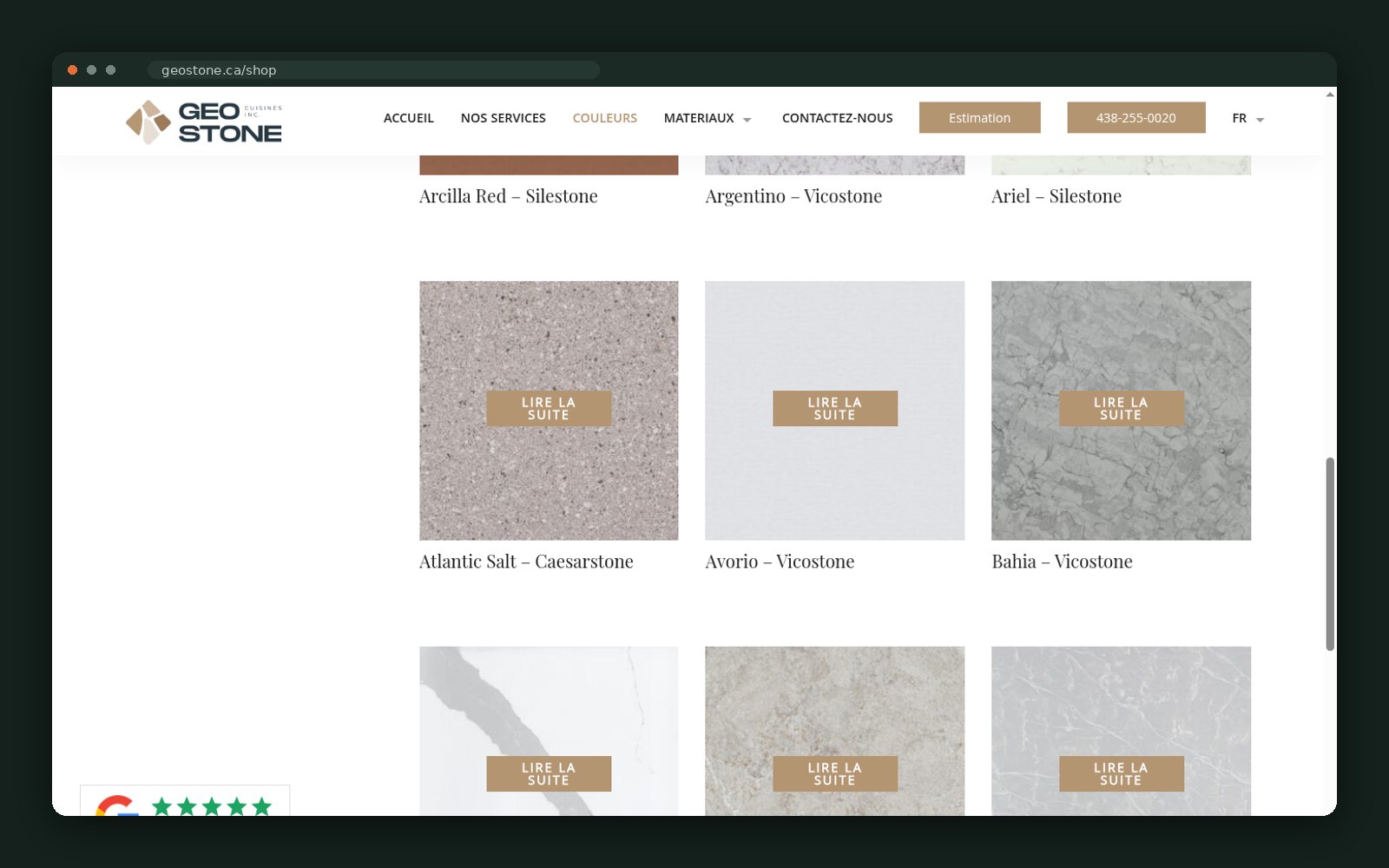 Second page of the colour catalogue