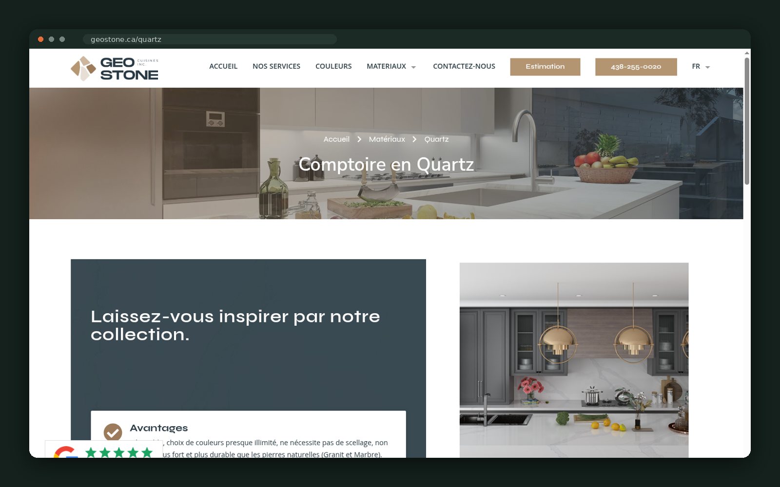 Geo Stone Inc. website — screen 4