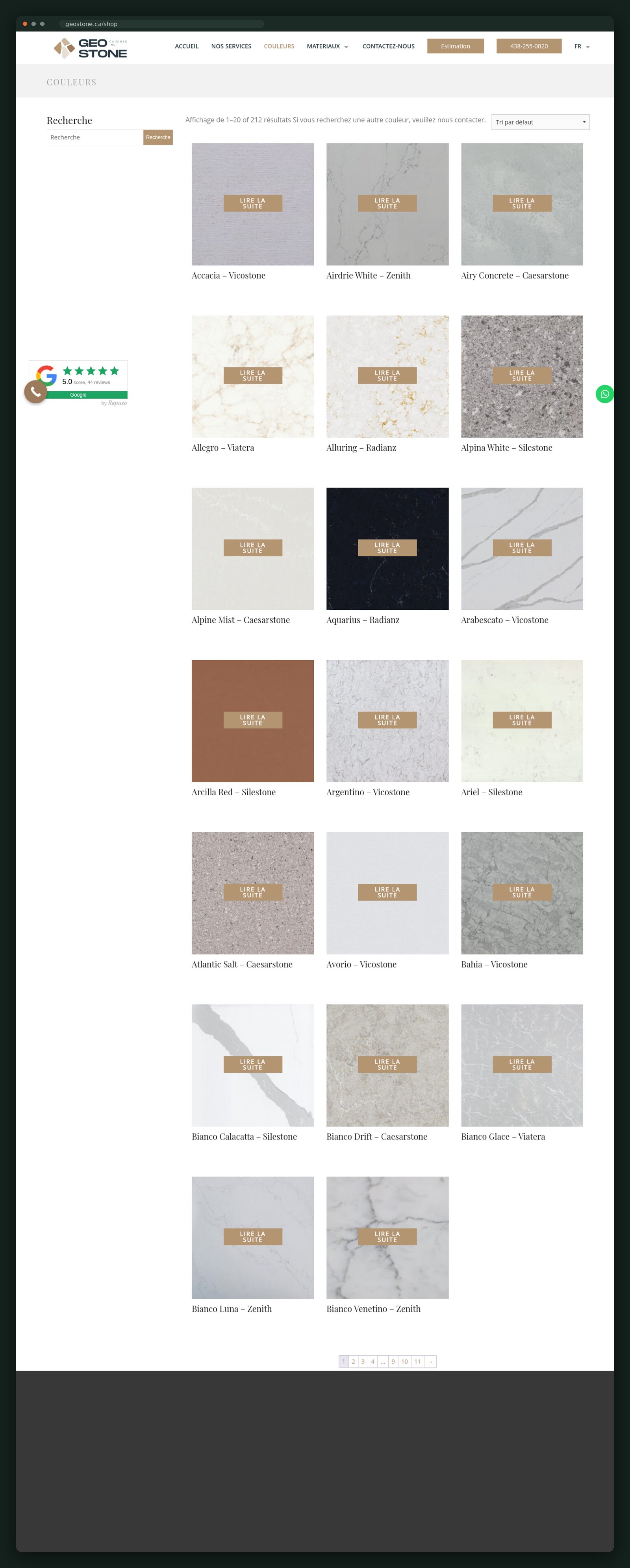 Geo Stone Inc. website — screen 2
