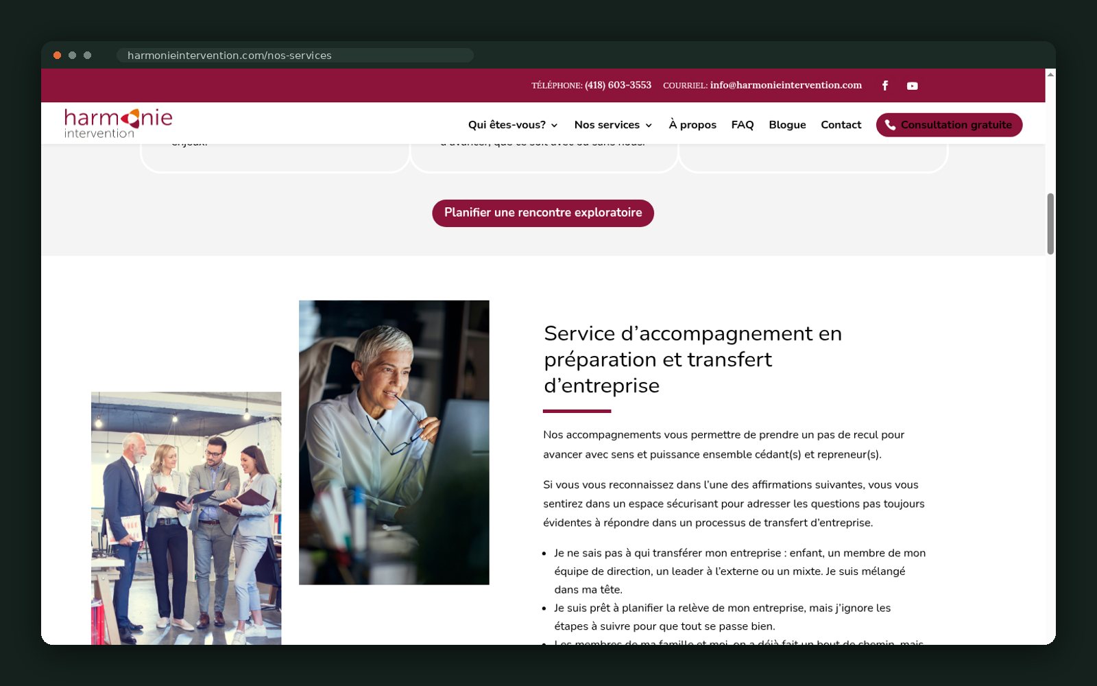 Business transfer support service block
