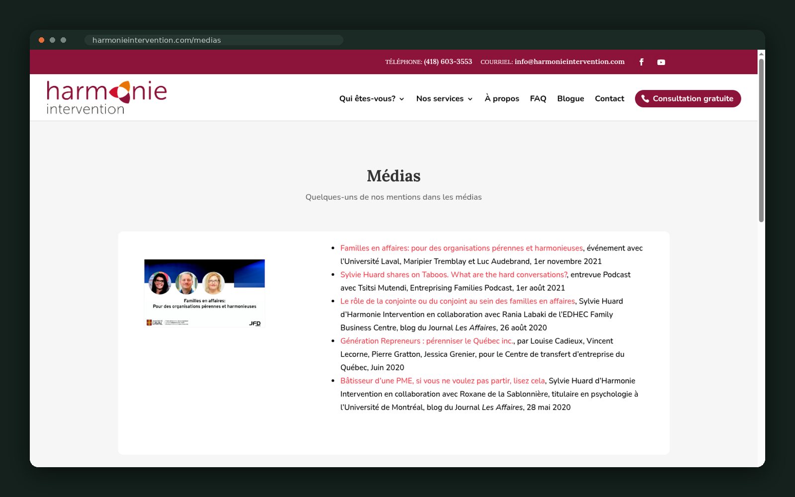 Media coverage and speaking appearances