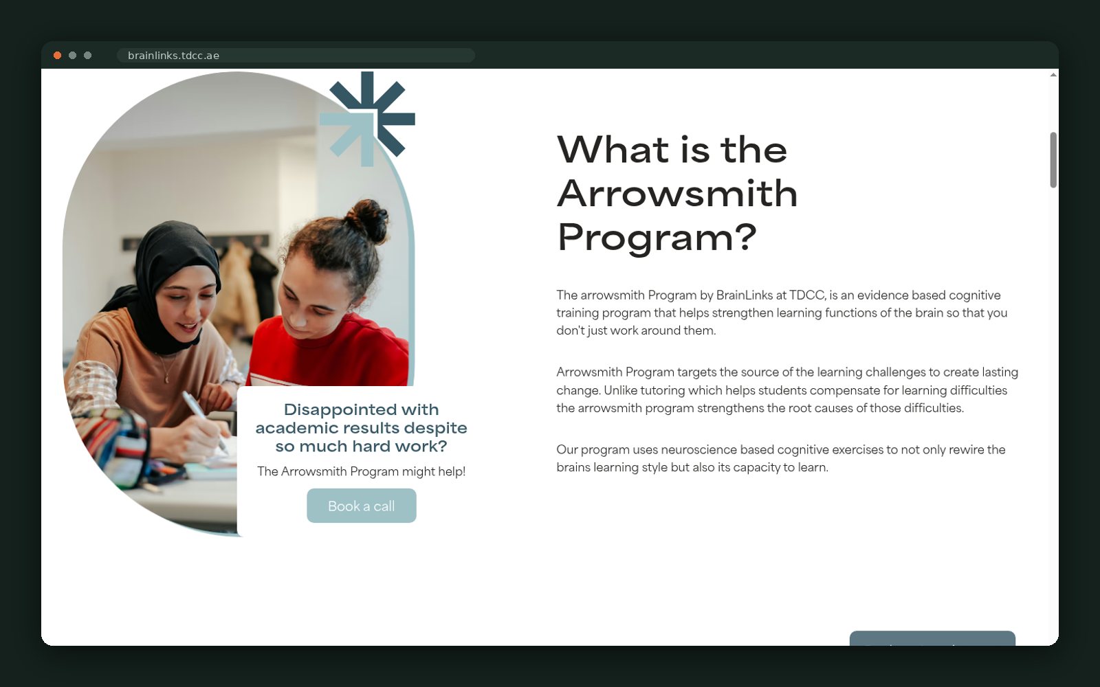 Cognitive profile section with learner photography
