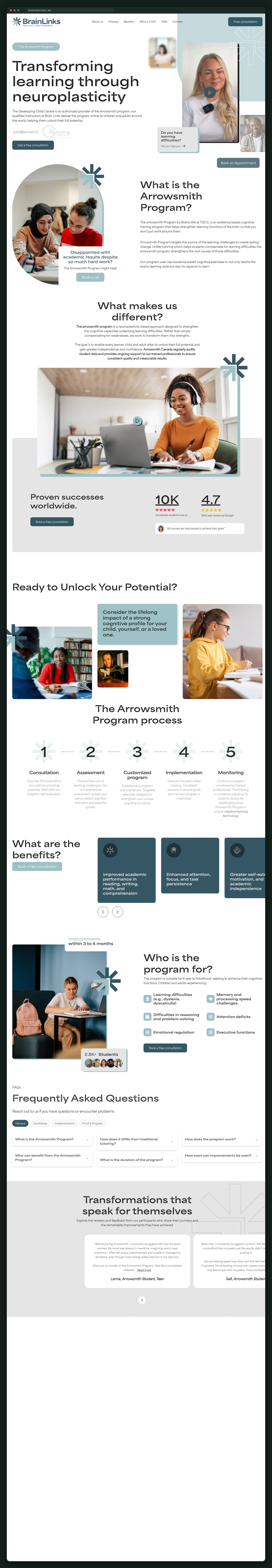 BrainLinks website homepage