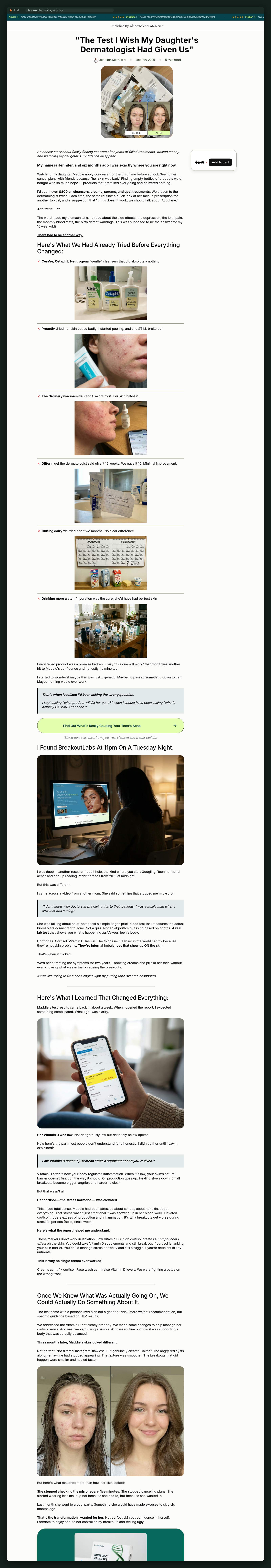 The full advertorial page, end to end