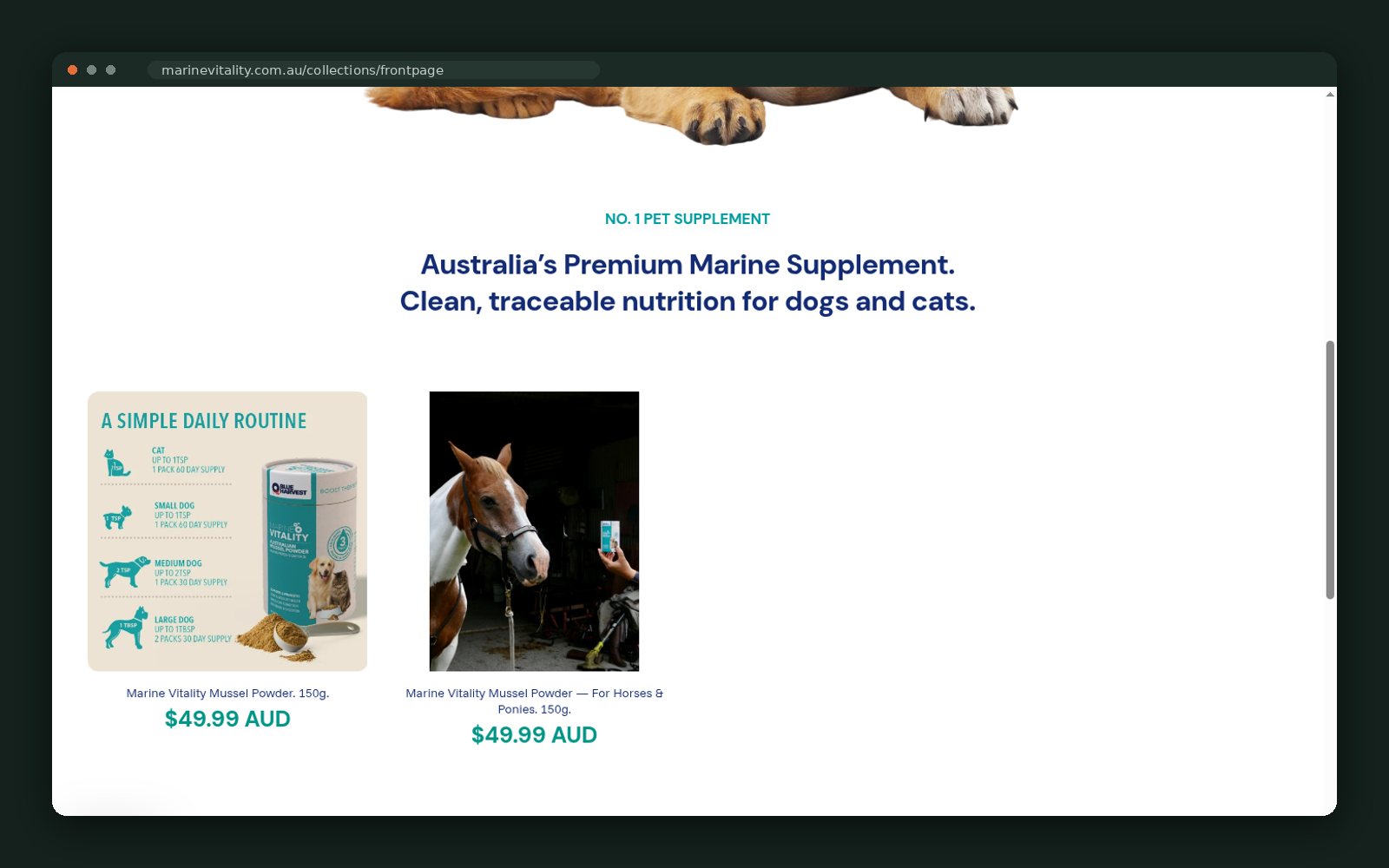 Product range with pricing