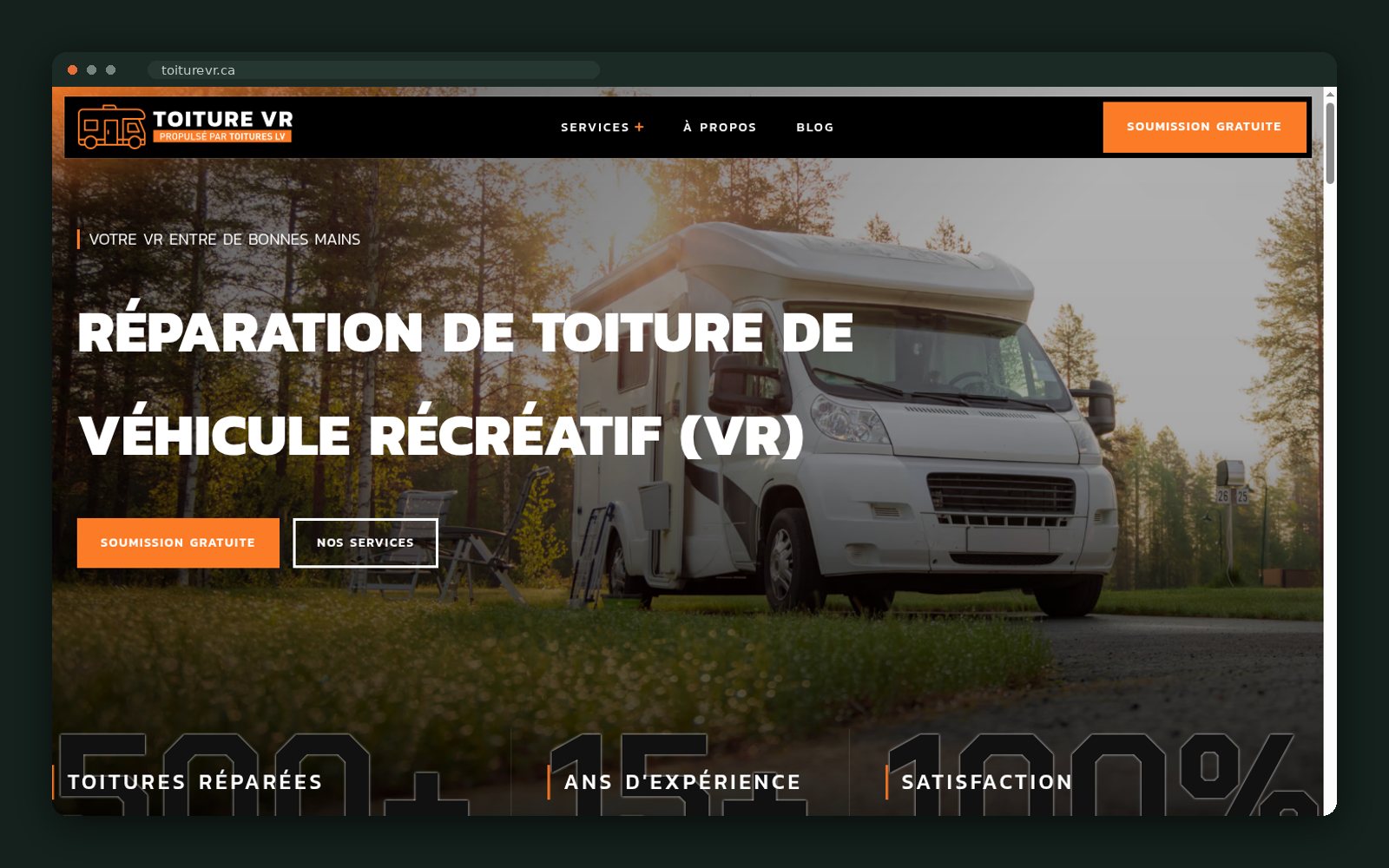 Toiture VR website — screen 2