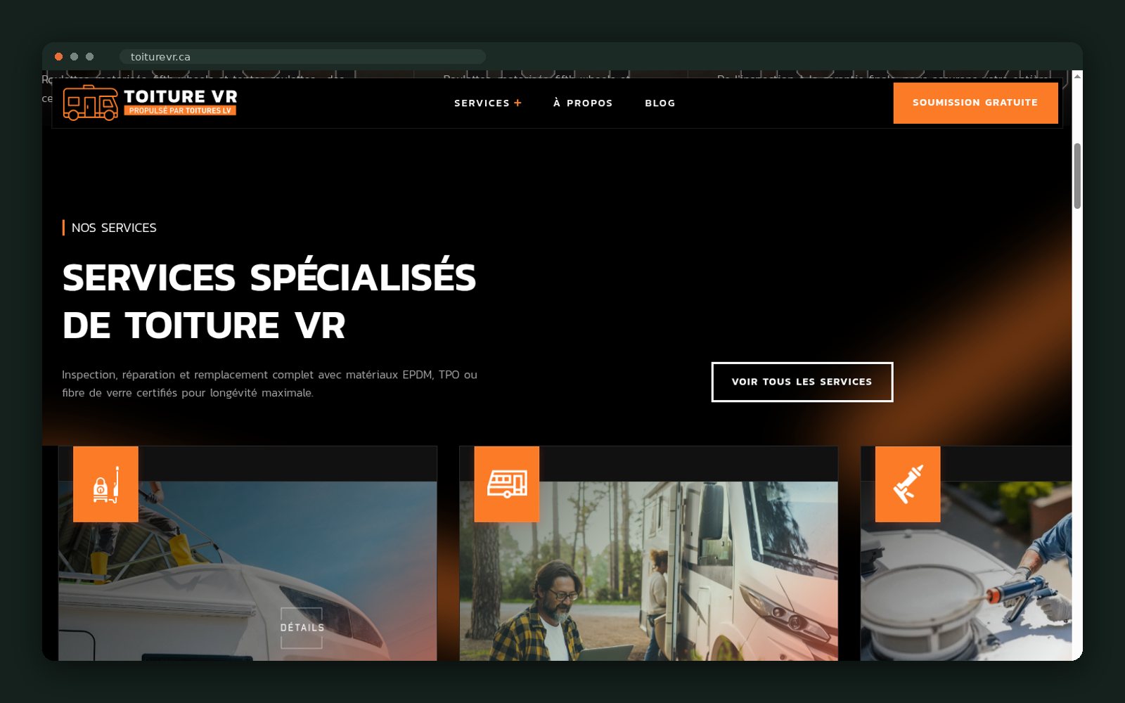 Toiture VR website — screen 3