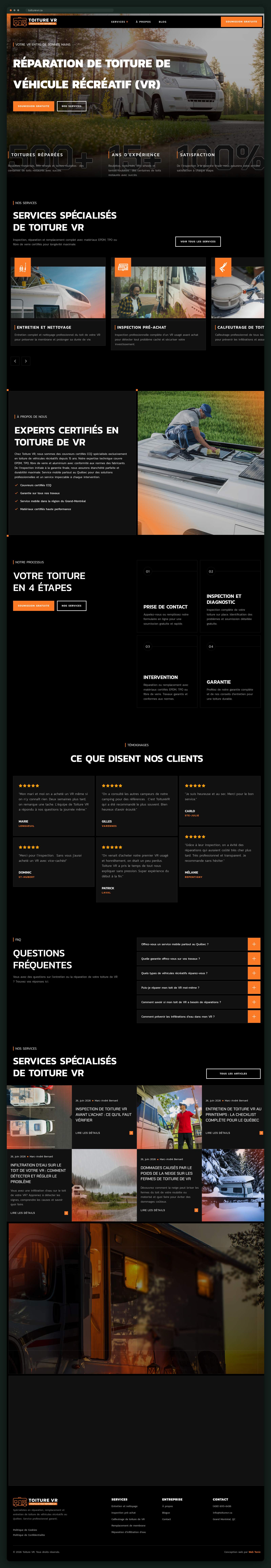 Toiture VR website homepage