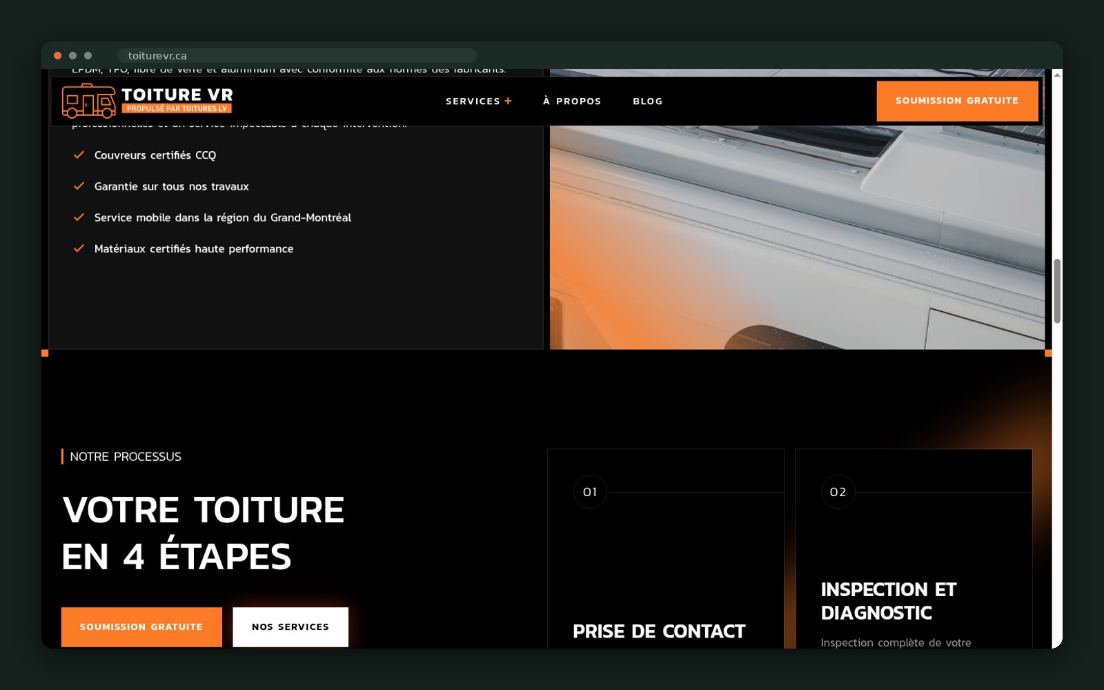 Toiture VR website — screen 4