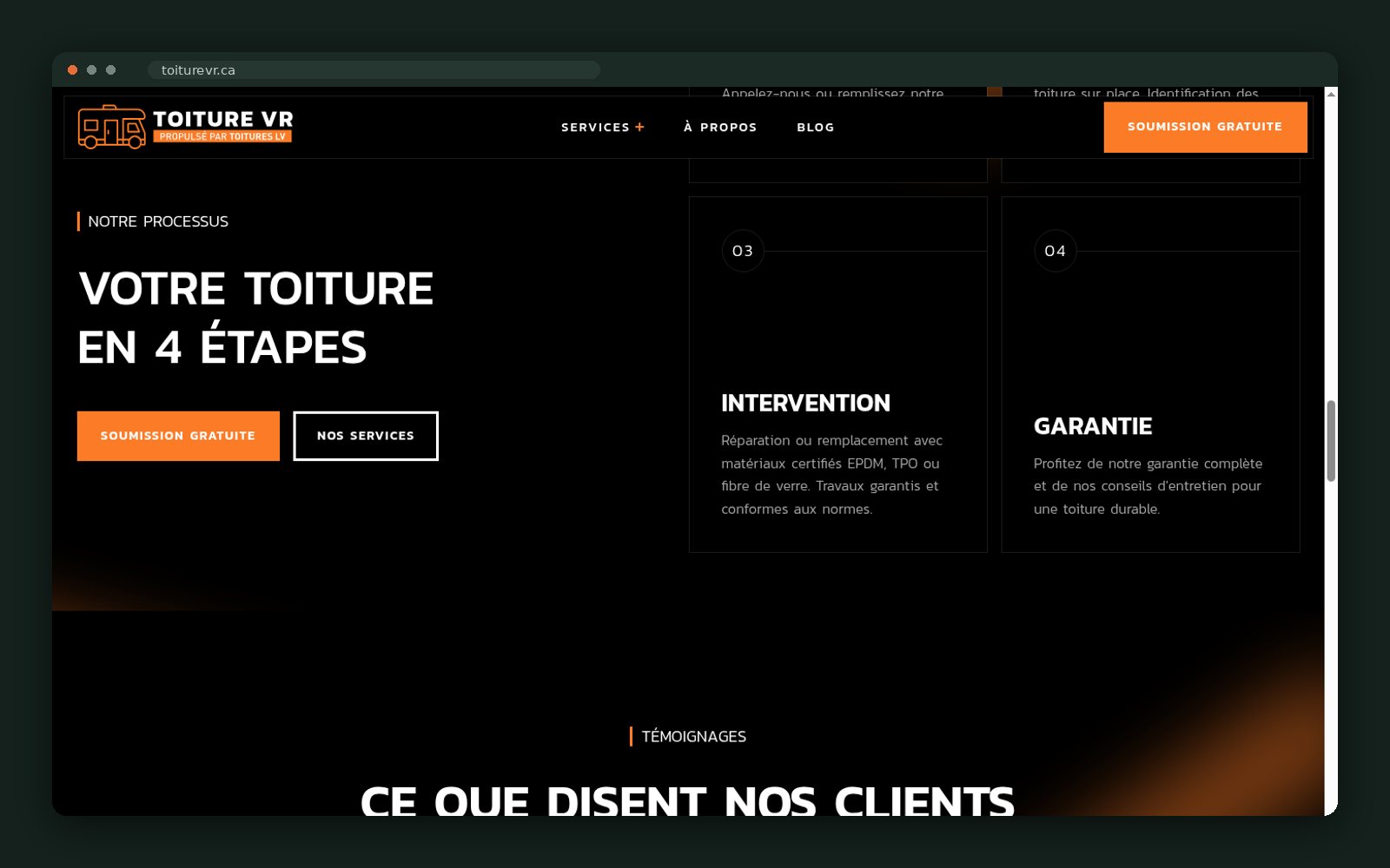 Toiture VR website — screen 5