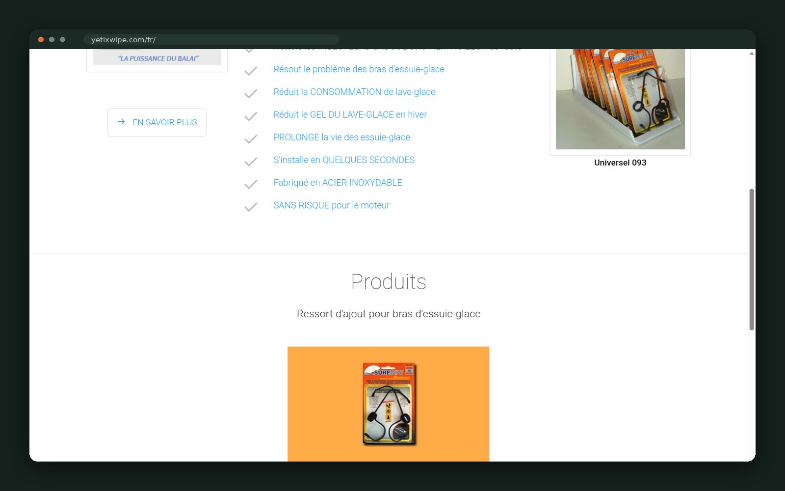 Product performance summary on the homepage