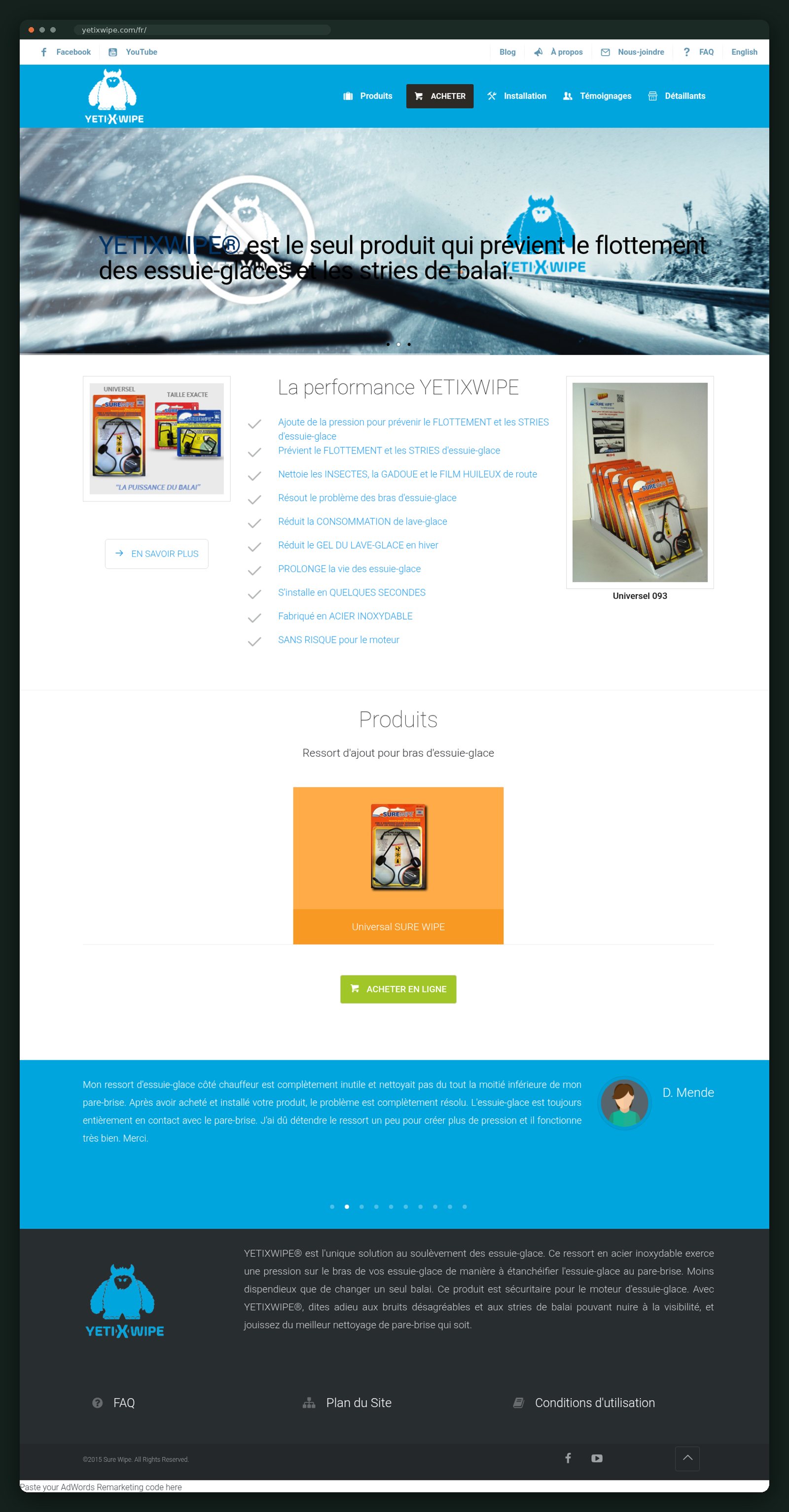 YETIXWIPE website homepage