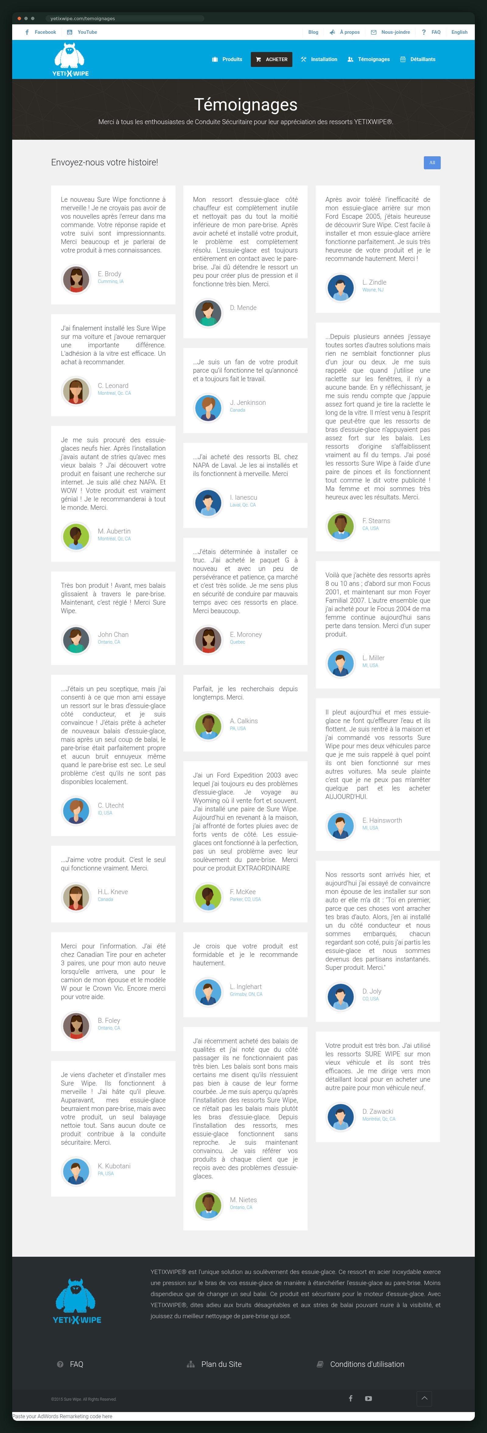 YETIXWIPE website — screen 4