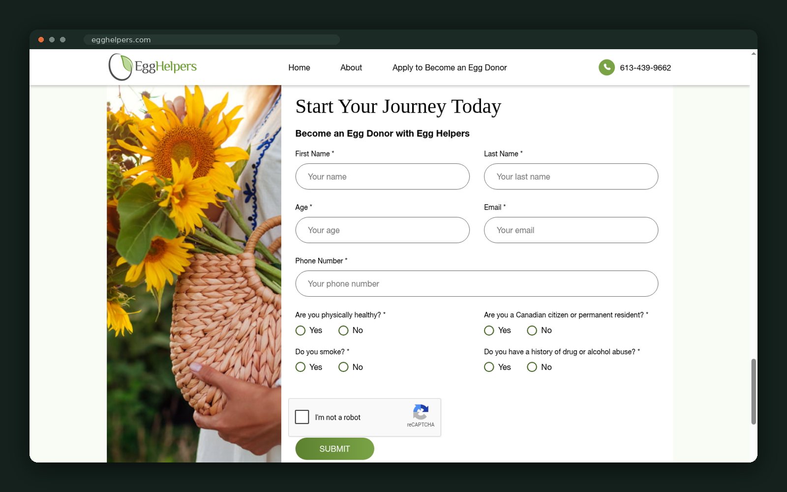 Donor application form