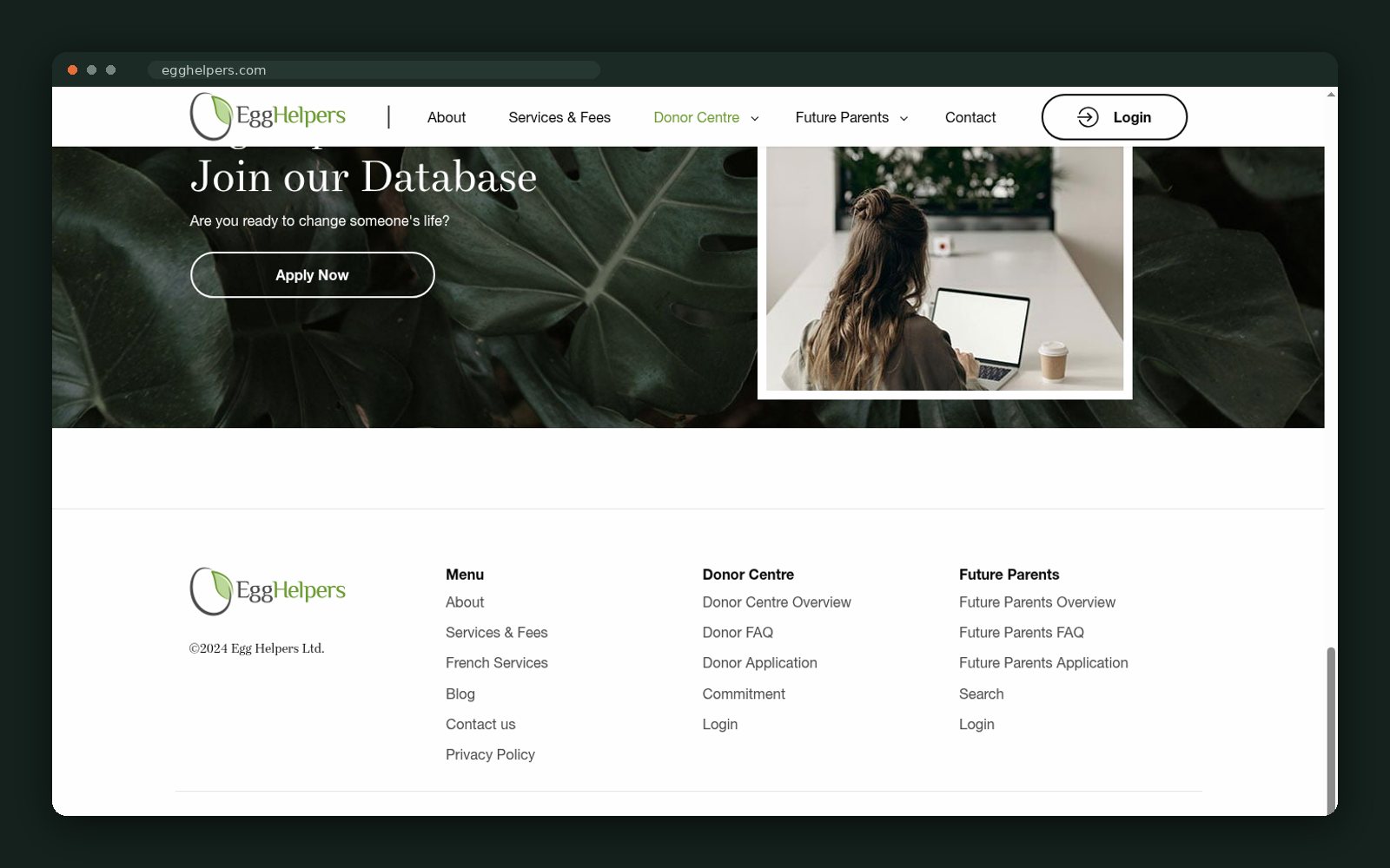 Join the donor database call to action