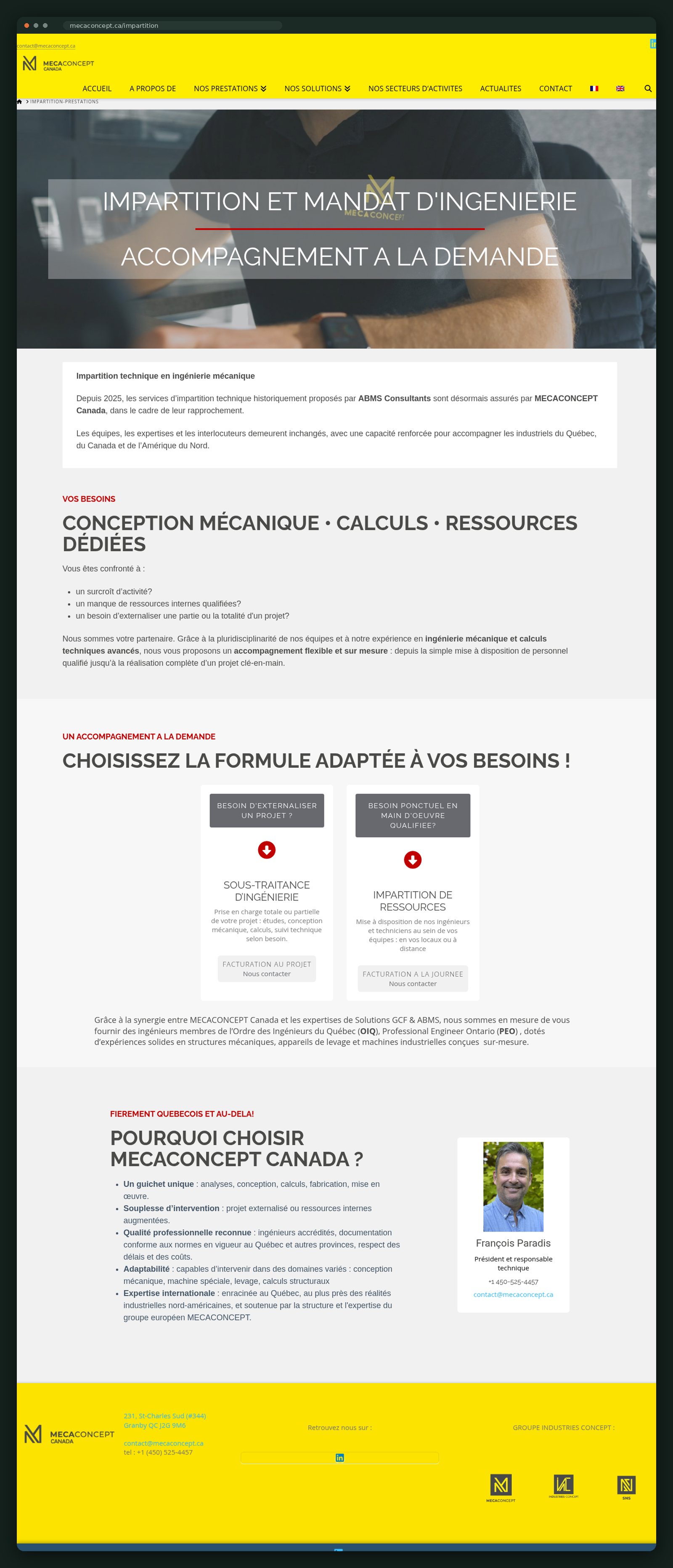 Engineering outsourcing page, full scroll