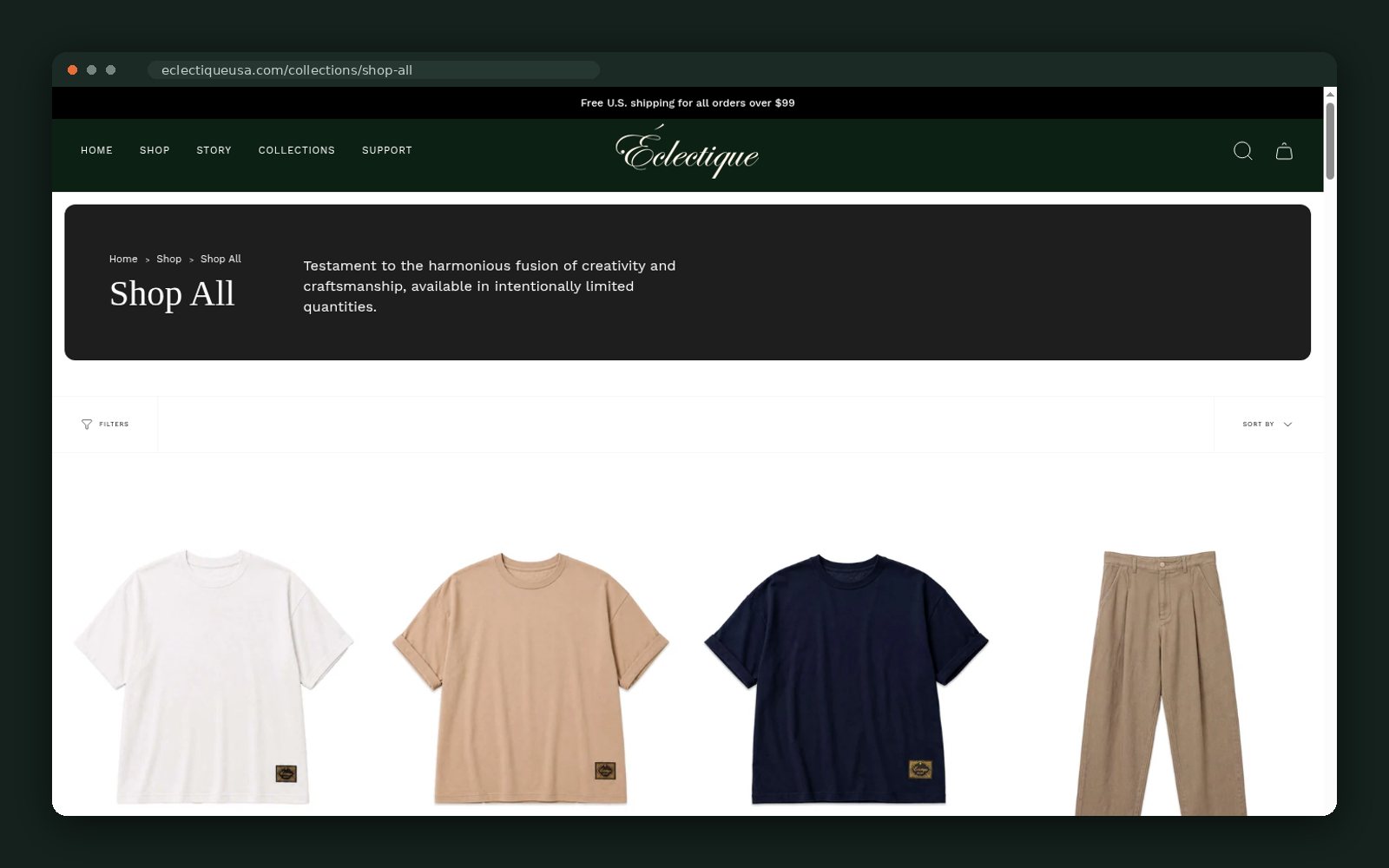 Éclectique USA website — screen 3